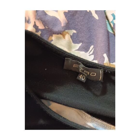 ETRO Knit Top Blouse Shirt Stretchy Very Soft Colorful Artsy Size 4 Round Neck‎ - Picture 6 of 6